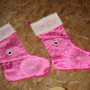 pair of naughty Christmas stockings